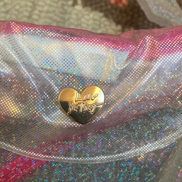 Betsey Johnson Glittery Handbag Raincoat - Picture 5 of 8